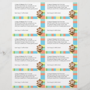 Papier Raffin de Baby shower de singe