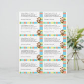 Papier Raffin de Baby shower de singe (Debout devant)