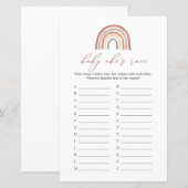 Papier Rainbow Baby shower Baby ABC's Race Game (Devant / Derrière)