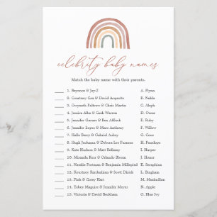 Papier Rainbow Baby shower Celebrity Baby Names jeu