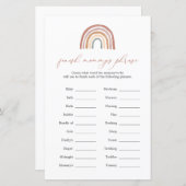 Papier Rainbow Baby shower Finish Mommy's Phrase Game (Devant / Derrière)