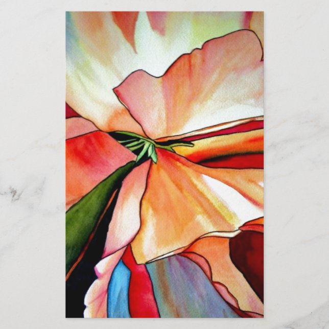 Papier Rainbow Begonia flower watercolour original (Devant)