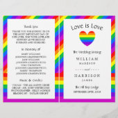 Papier Rainbow Heart Love is Love Mariage Bi-fold Program (Devant)