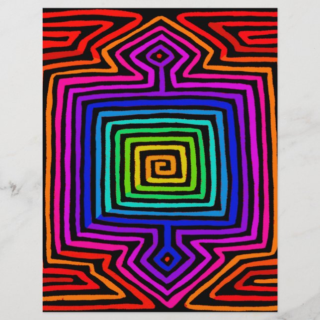 Papier Rainbow Kuna Indian Mola (Devant)