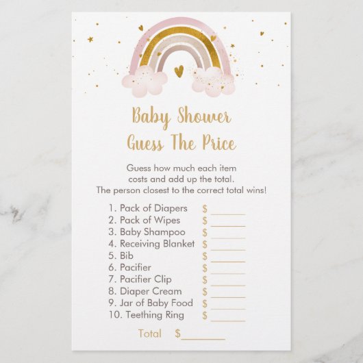 Papier Rainbow Neutral Gold Pastel Devinez Le Jeu De Prix (Devant)