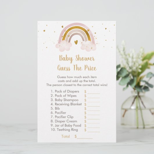 Papier Rainbow Neutral Gold Pastel Devinez Le Jeu De Prix (Debout devant)