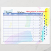 Papier Rainbow Paint Student Assignation tracker (Dos)