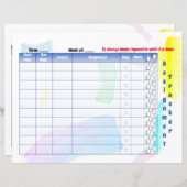 Papier Rainbow Paint Student Assignation tracker (Devant / Derrière)