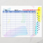 Papier Rainbow Paint Student Assignation tracker (Devant)
