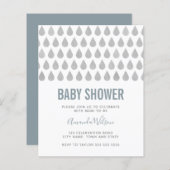 Papier Raindrop Baby shower d'aquarelle bleu foncé dans (Devant / Derrière)