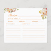 Papier Ranunculus Bridal Shower Recipe Card (Devant)