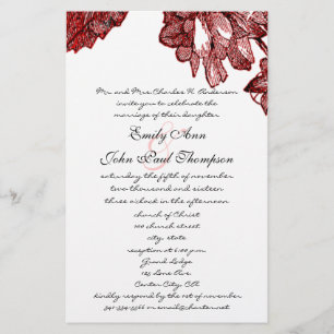 Papier Ranunculus Rose Bourgogne Mariage moderne Invitati