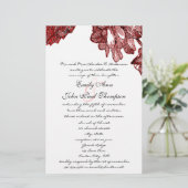 Papier Ranunculus Rose Bourgogne Mariage moderne Invitati (Debout devant)
