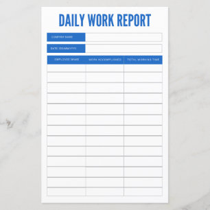 Papier Rapport quotidien