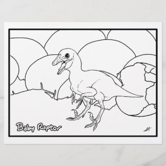 Papier Raptor Bébé - Coloriage Page.
