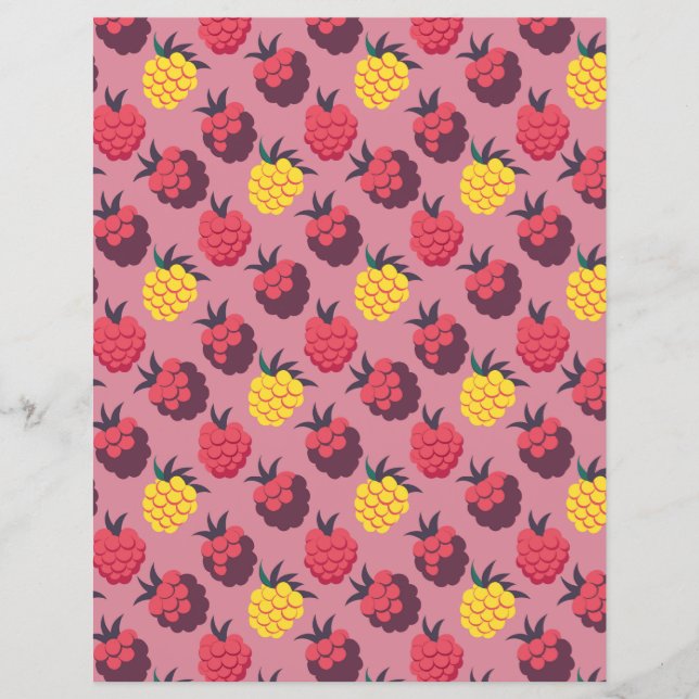 Papier Raspberry and stripes double-sided scrapbook paper (Devant)
