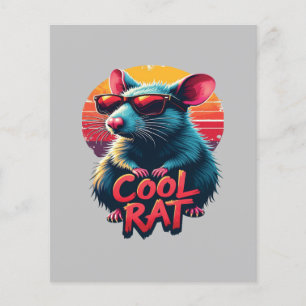Papier Raton cool avec lunettes de soleil design rétro co