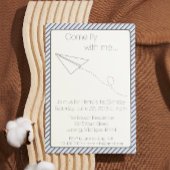 Papier rayé bleu Avion Invitation d'anniversaire