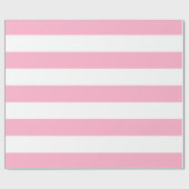 Papier rayé de rose et blanc d'emballage cadeau (Plat)