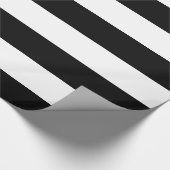 Papier rayé noir et blanc d'emballage cadeau (Coin)