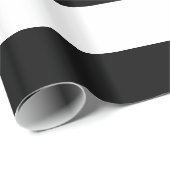 Papier rayé noir et blanc d'emballage cadeau (Coin rond)