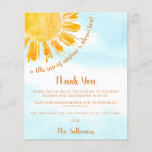 Papier Rayon Budget Du Merci De Baby shower Sunshine (Devant)