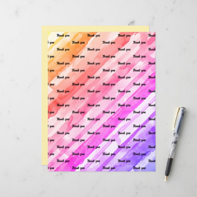 Papier Rayures multicolores SCV 1da Merci (Devant/Arrière en situation)