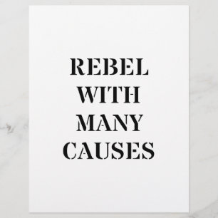 Papier Rebelle avec de nombreuses causes