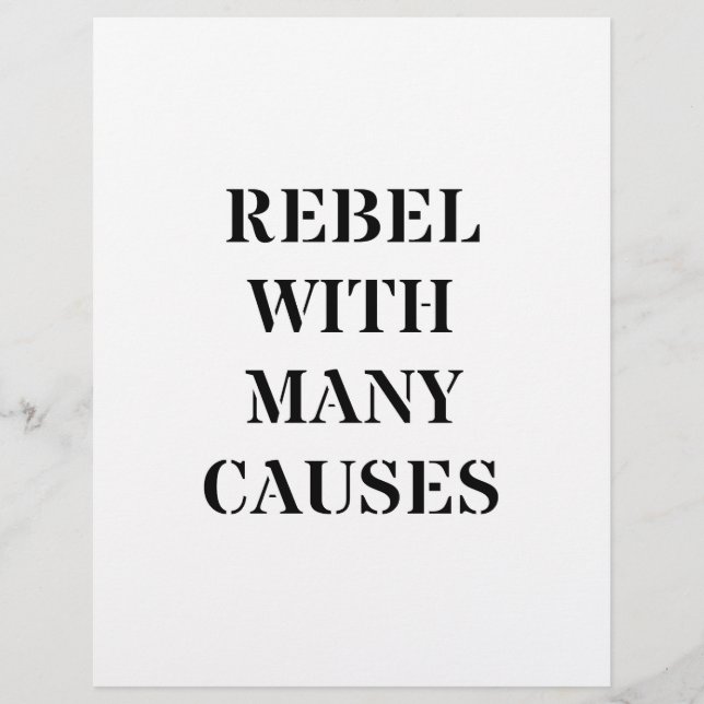 Papier Rebelle avec de nombreuses causes (Devant)