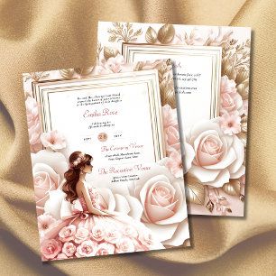 Papier Réception de la cérémonie de la Quinceanera rose v