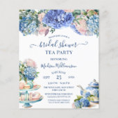 Papier Réception de mariage avec des hortensias bleus et (Devant)