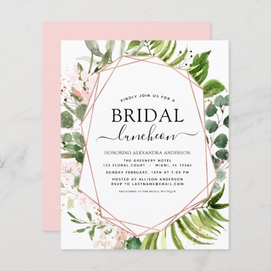 Papier Réception de mariage Budget Décoration de verdure (Devant / Derrière)