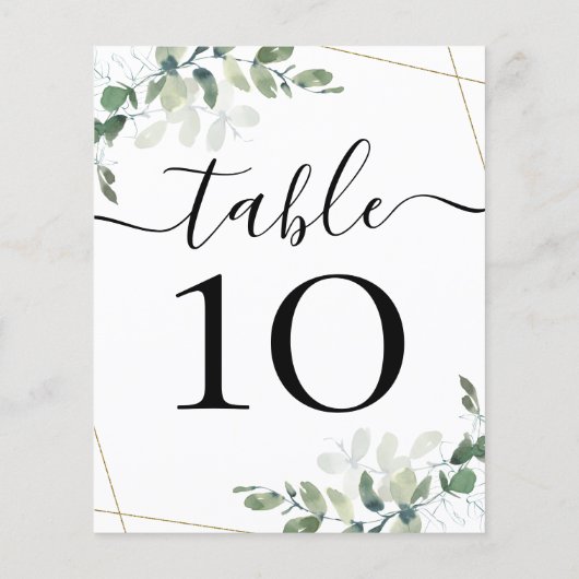 Papier Réception de mariage BUDGET Eucalyptus Numéro de t (Dos)