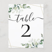 Papier Réception de mariage BUDGET Eucalyptus Tableau 2 N (Dos)