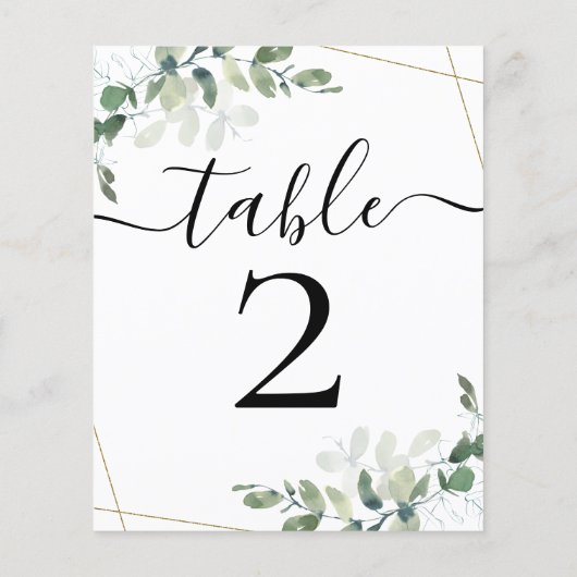 Papier Réception de mariage BUDGET Eucalyptus Tableau 2 N (Dos)
