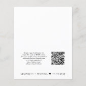 Papier Réception de mariage budgétaire Code QR Simple Inv (Dos)