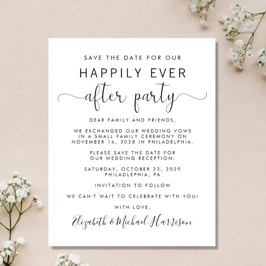 Papier Réception de mariage budgétaire Enregistrer la dat