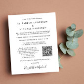 Papier Réception de mariage budgétaire Photo Code QR Invi