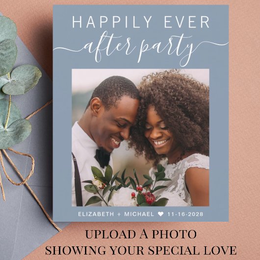 Papier Réception de mariage Code QR Photo Dusty Invitatio