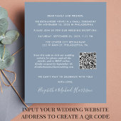 Papier Réception de mariage Code QR Photo Dusty Invitatio