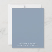 Papier Réception de mariage Dusty Blue Enregistrer la dat (Dos)