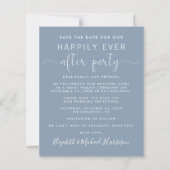 Papier Réception de mariage Dusty Blue Enregistrer la dat (Devant)