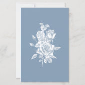 Papier Réception De Mariage Floral Bleu Dusty Budget (Dos)