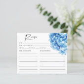 Papier Réception de Mariage Florale avec Hydrangea Bleu R (Debout devant)
