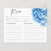 Papier Réception de Mariage Florale avec Hydrangea Bleu R (Devant)