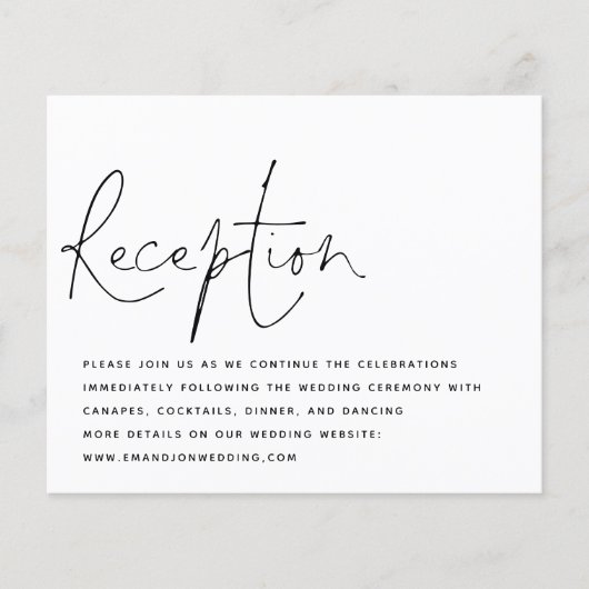 Papier Réception de mariage noir noir Script budget (Devant)