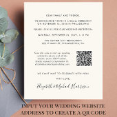 Papier Réception de mariage QR Code Photo Cream Invitatio