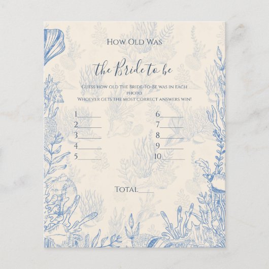 Papier Réception de mariage: Quel âge avait la mariée (Devant)