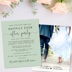 Papier Réception de photos de mariage Sage Save the Date