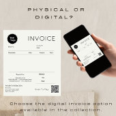 Papier Réception de vente de facture commerciale noire et